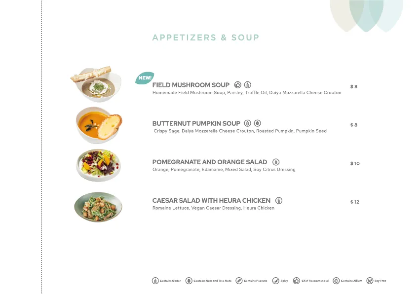 Green Common Appetizers & Soup Menu