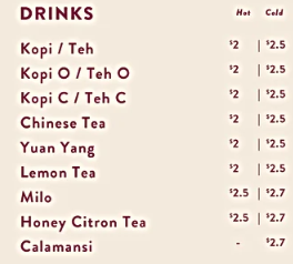 BANCHONG COFFEE & TEA PRICES