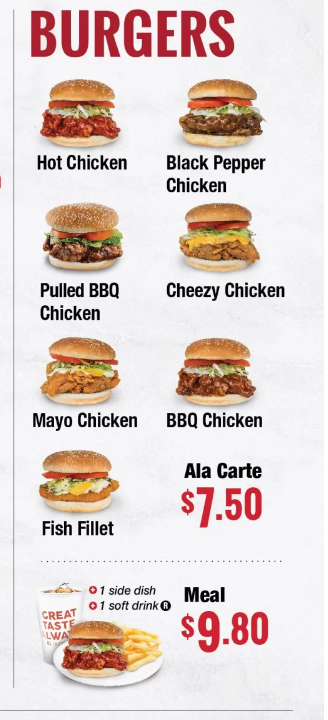 CHIC A BOO SINGAPORE BURGERS MENU WITH PRICES
