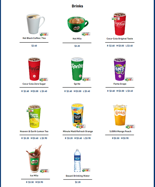 LONG JOHN SILVER BEVERAGES Menu With Prices