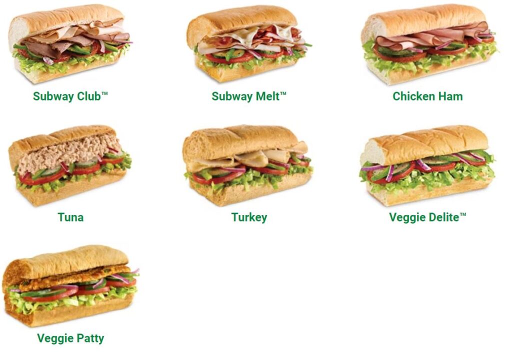 SUBWAY LUNCH BOXES MENU PRICES