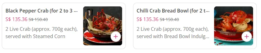 Dancing Crab Menu Prices – Singapore Style