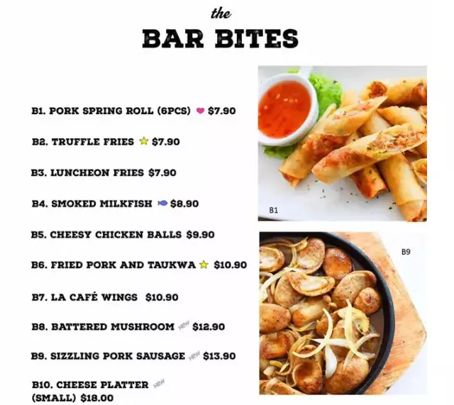 TIPO BAR BITES MENU WITH PRICES