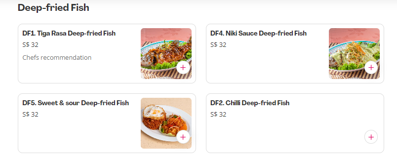 Deep Fried Fish Menu