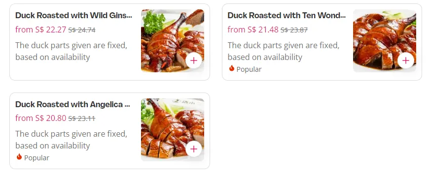 Dian Xiao Roasted Ducks Menu Prices