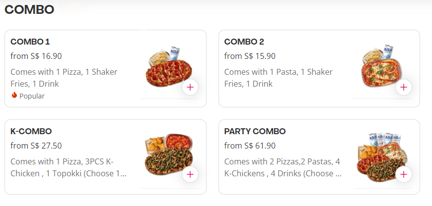 GOPIZZA COMBO MENU WITH PRICES