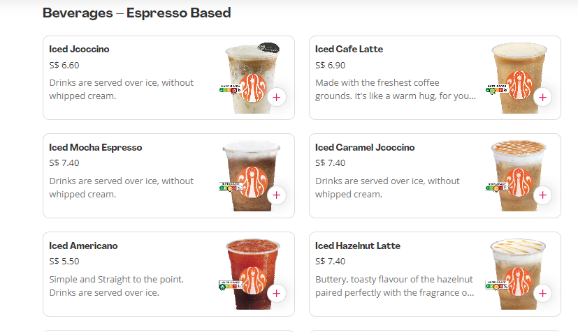 J.CO Donuts & Coffee Singapore Beverages – Espresso Based Menu (1)
