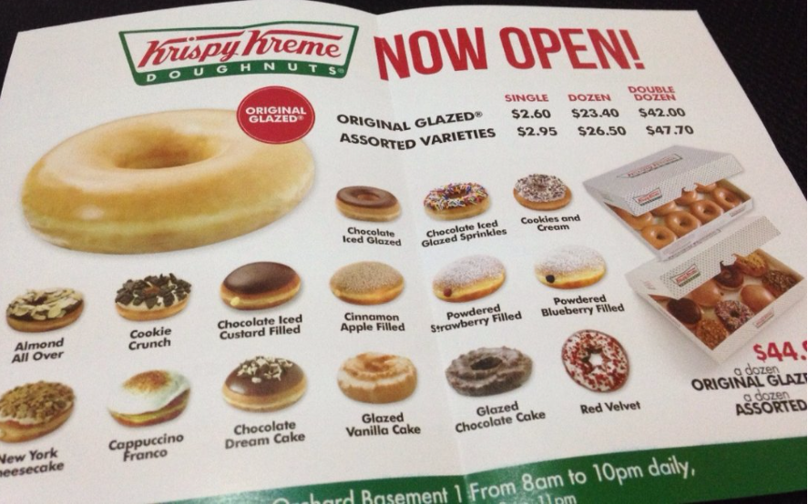 Krispy Kreme Menu & Price List Singapore Updated 2024