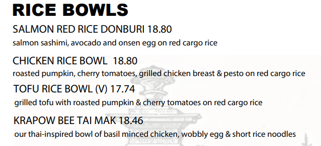 RELISH RICE BOWLS MENU WITH PRICES