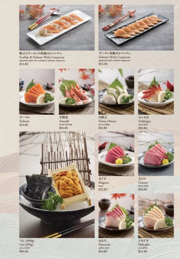 Sushi Tei Menu Sashimi