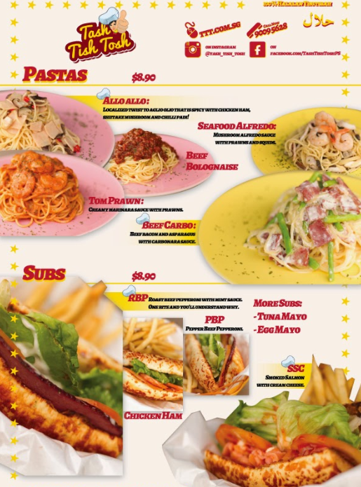 Tash Tish Tosh Menu & Price List Singapore Updated 2024