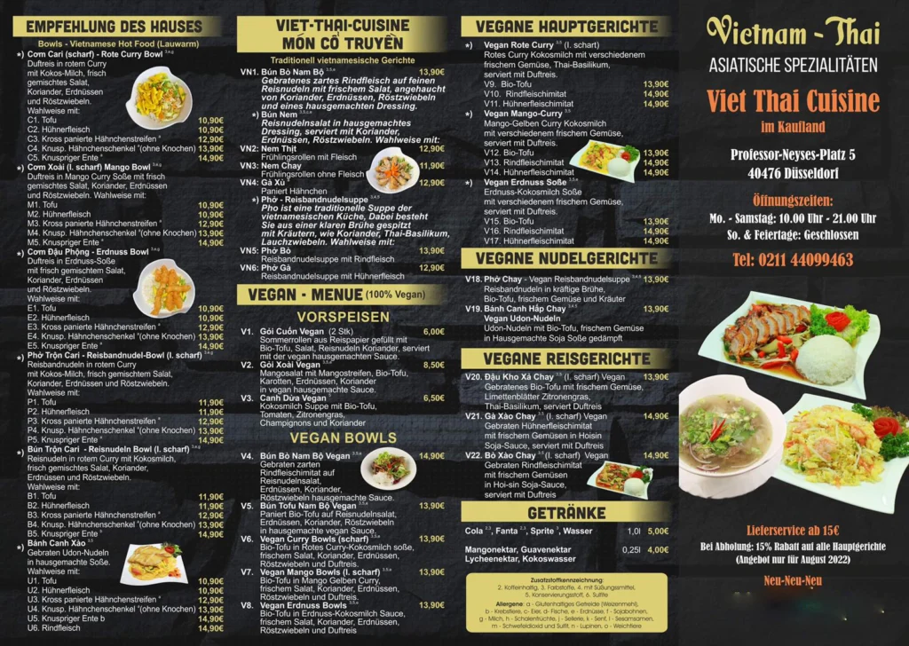 Viet Thai Cuisine Menu Singapore & Price List Updated 2024