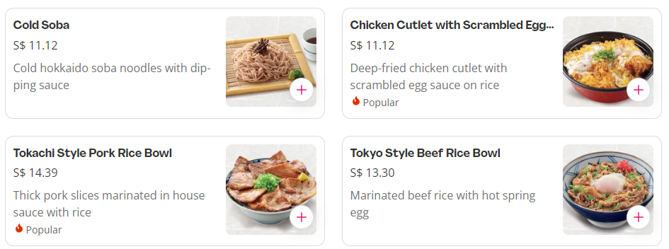 Watami Menu Price – Rice And Noodles