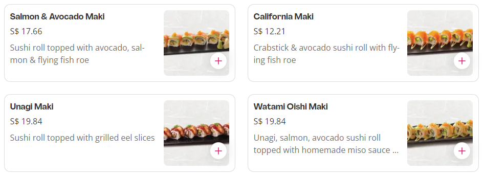 Watami Sushi And Salad Menu