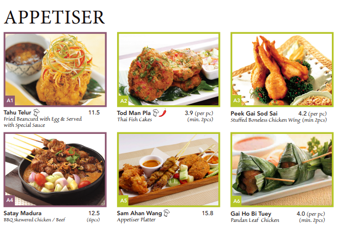 bali thai menu