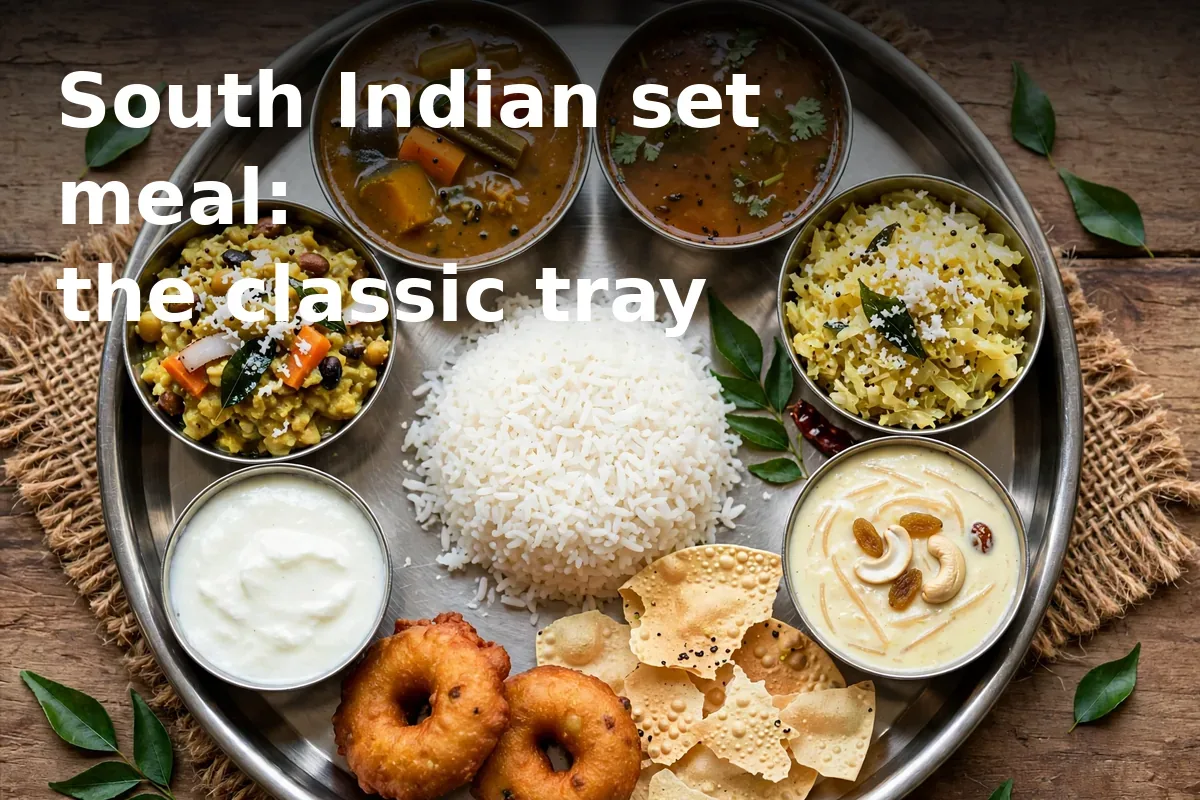 South Indian set meal: the classic tray