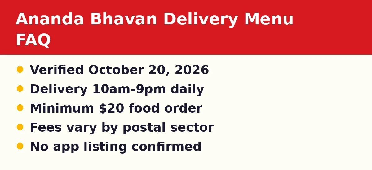 Ananda Bhavan Delivery Menu FAQ
