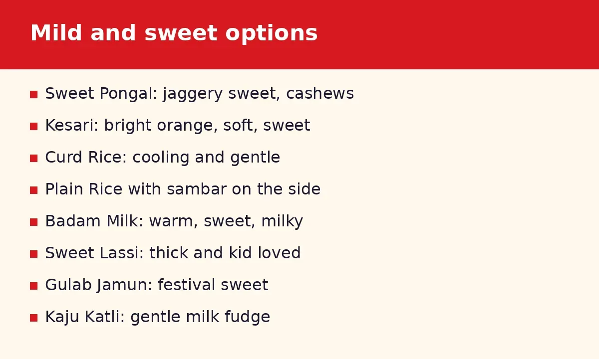 Which mild and sweet options work for kids?