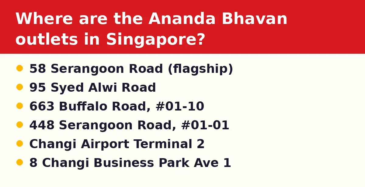 Where are the Ananda Bhavan outlets in Singapore?