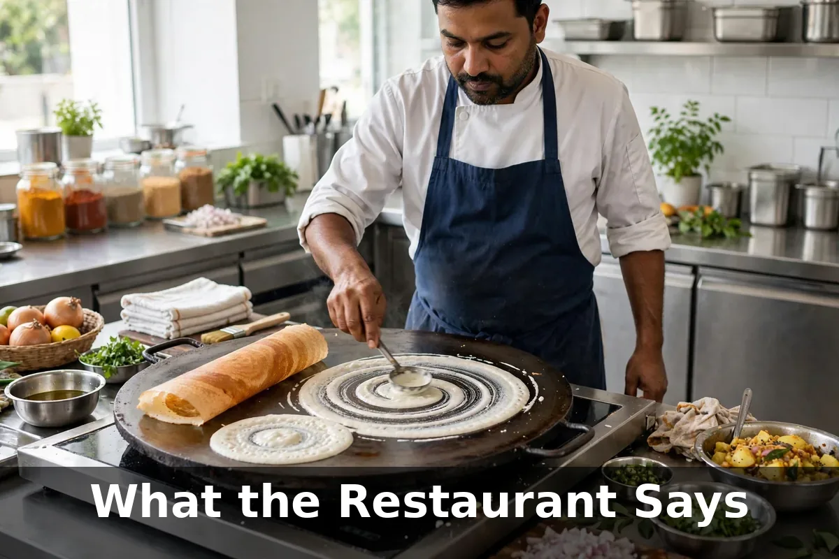 What the restaurant itself says about its food