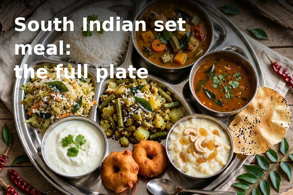 South Indian set meal: the full plate