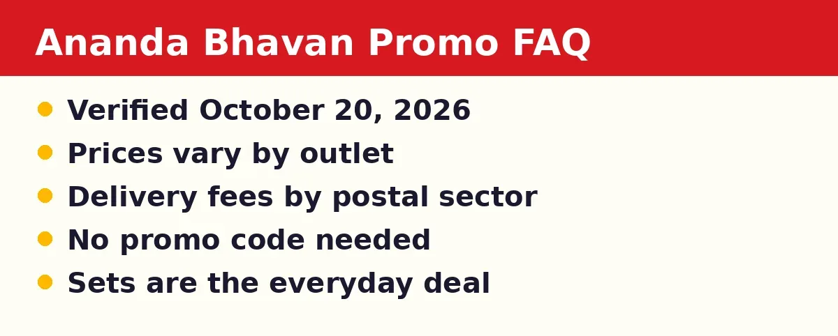 Ananda Bhavan Promo FAQ