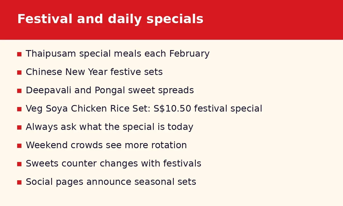 How do festival and daily specials work?