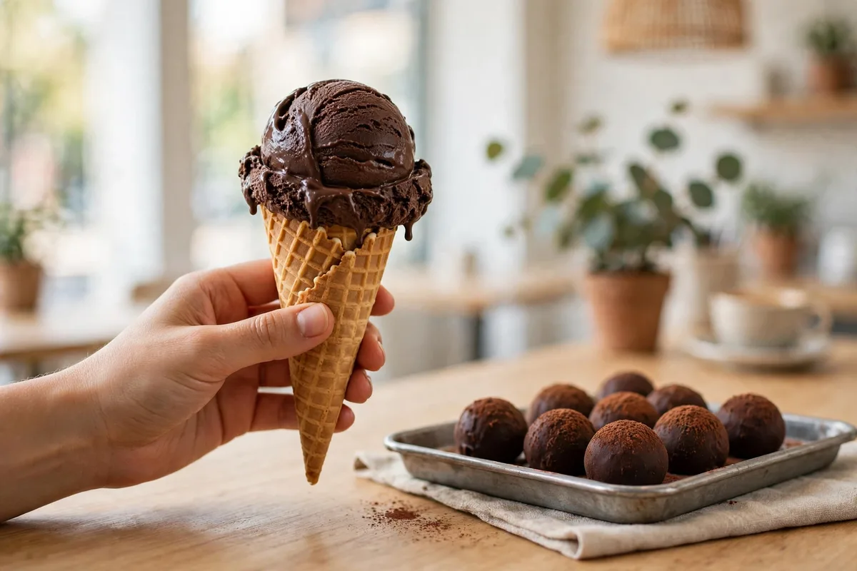What cakes are on the Awfully Chocolate menu card?