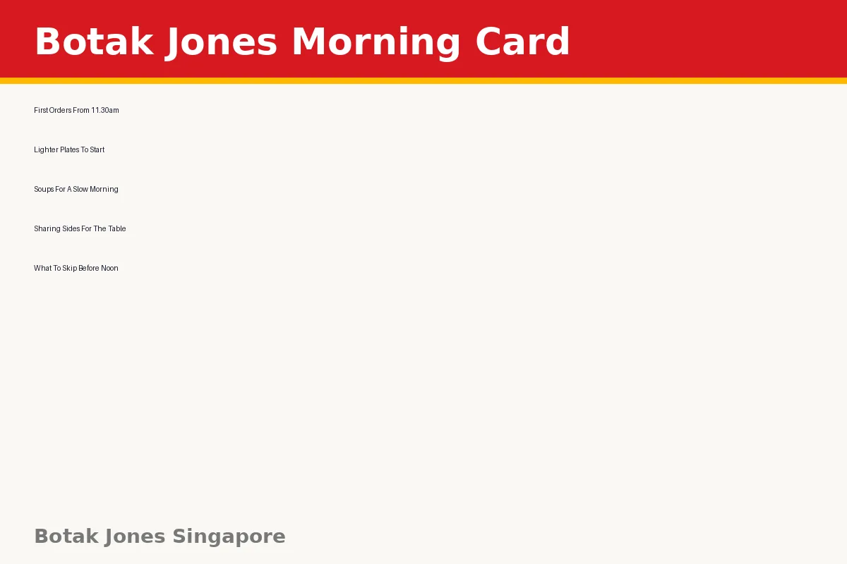 Does Botak Jones have a breakfast menu? Botak Jones morning card with first orders from 11.30am