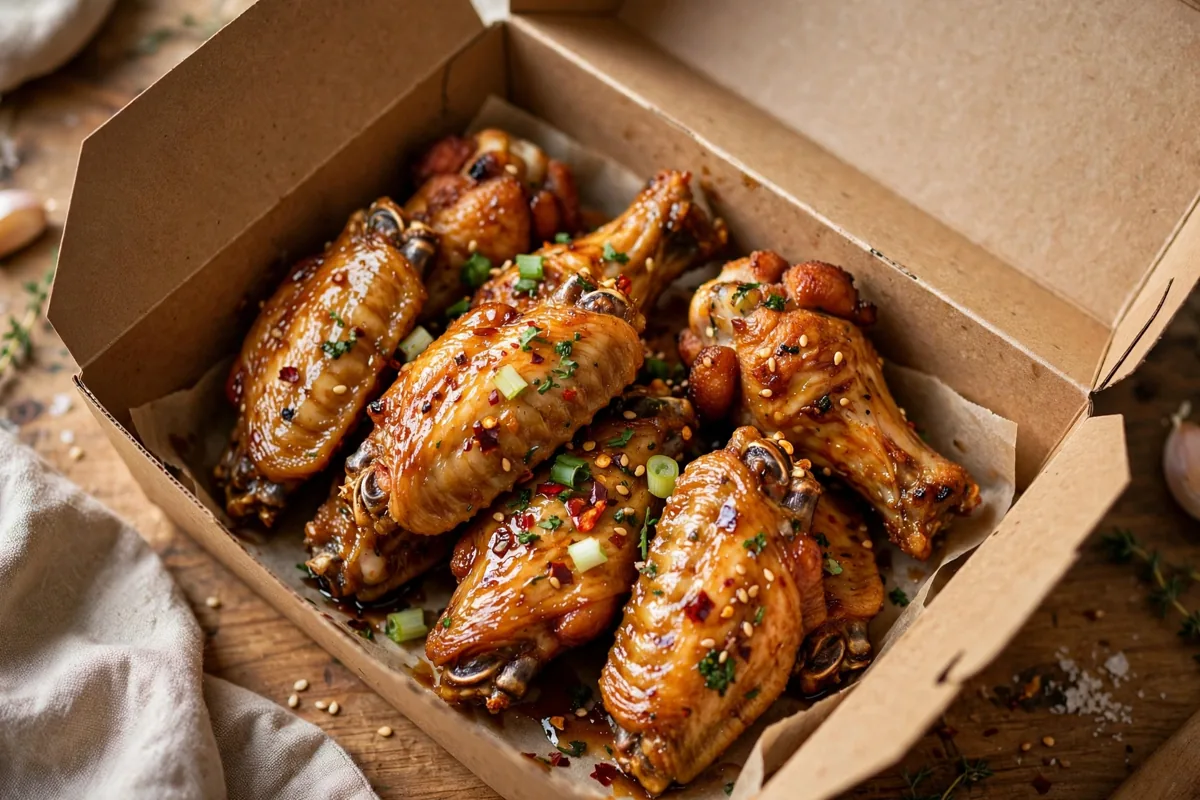 What travels best for delivery? Chicken wings in a takeaway box