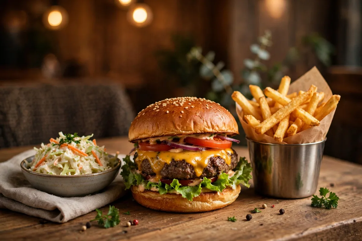 What is the best value without a promo? A beef burger set with fries and coleslaw
