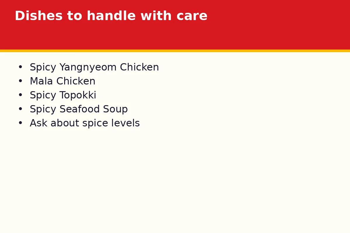 Which dishes should children skip or share carefully?