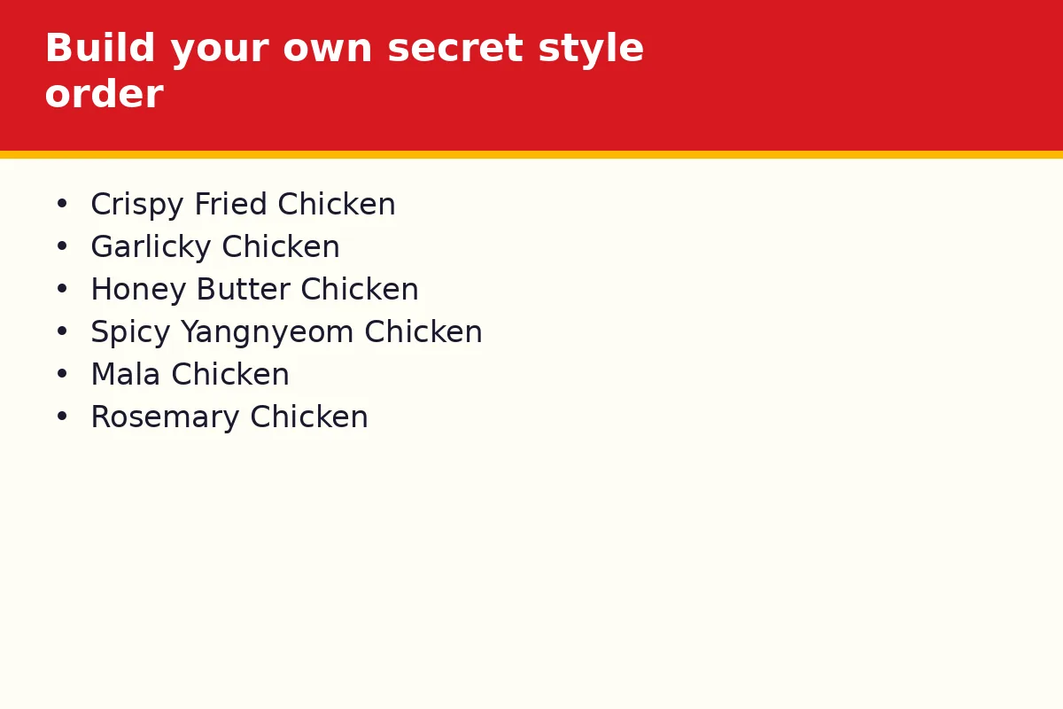 How do you build a secret style order at Chir Chir?
