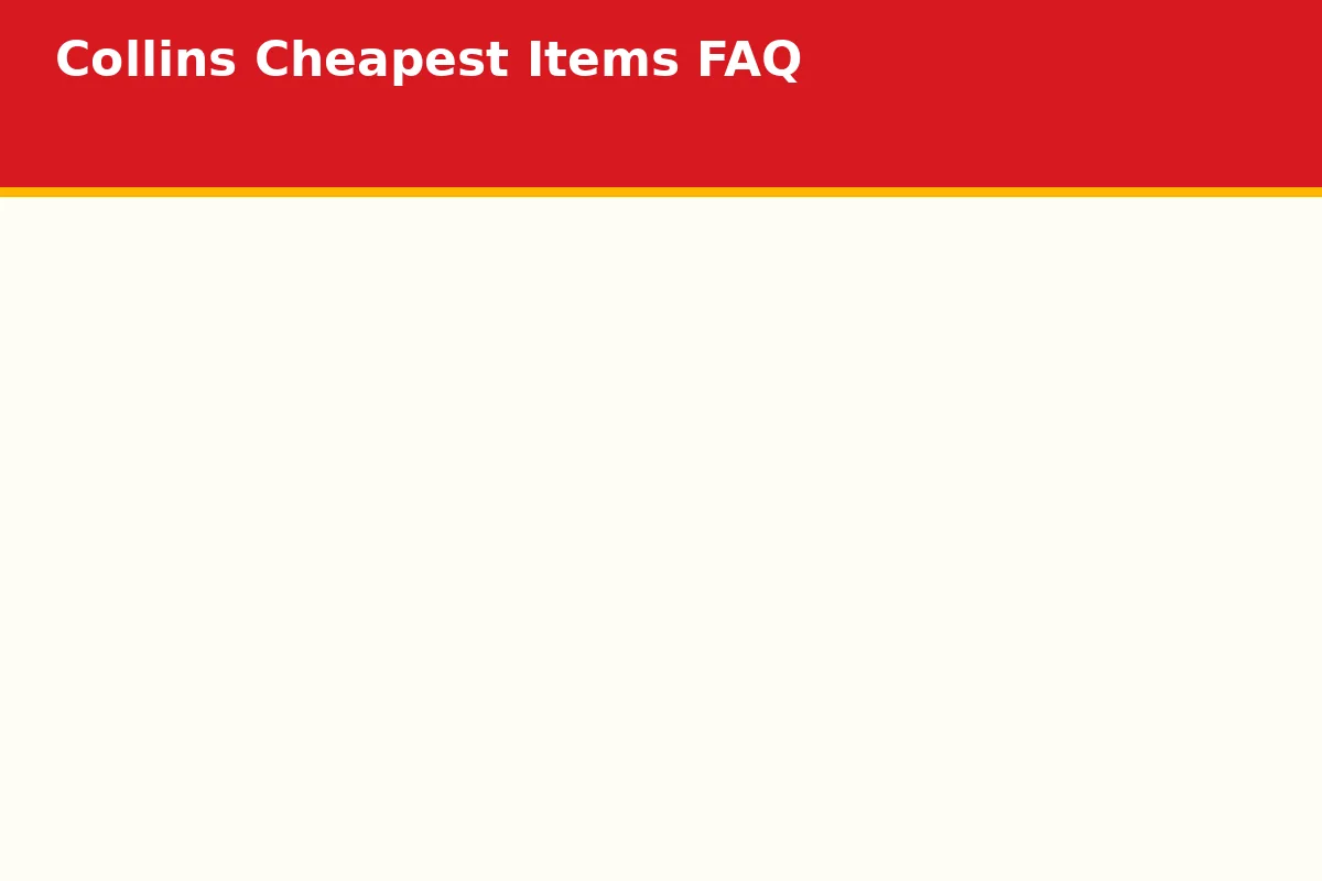 Collins Cheapest Items FAQ