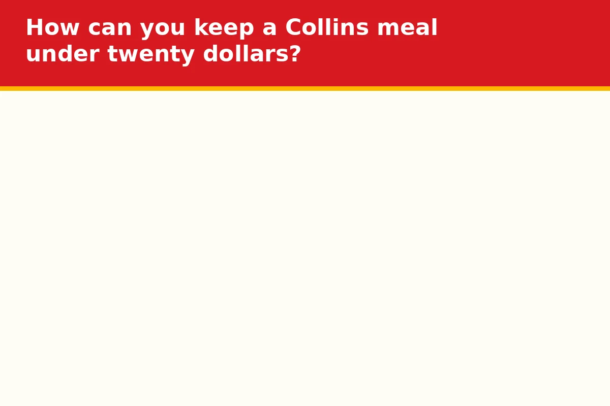 How can you keep a Collins meal under twenty dollars?