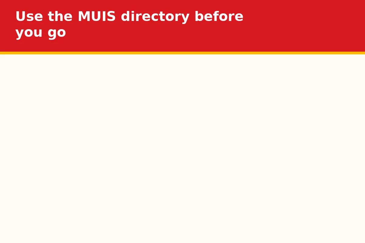 Use the MUIS directory before you go