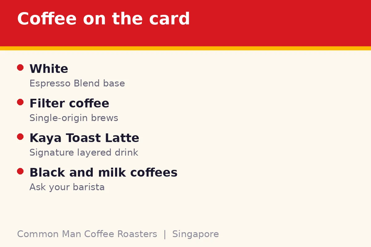 What are the coffee prices on the menu card?