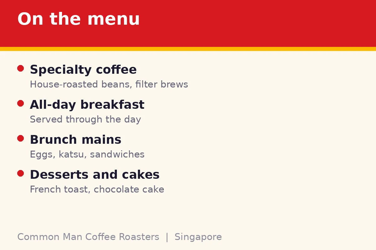 What is on the Common Man Coffee Roasters menu?
