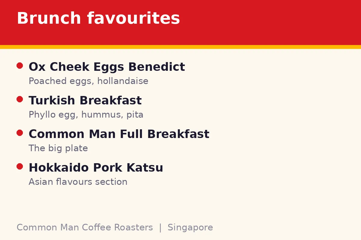 What are the best brunch dishes at Common Man Coffee Roasters?