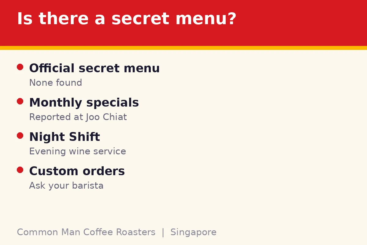 Does Common Man Coffee Roasters have a secret menu?