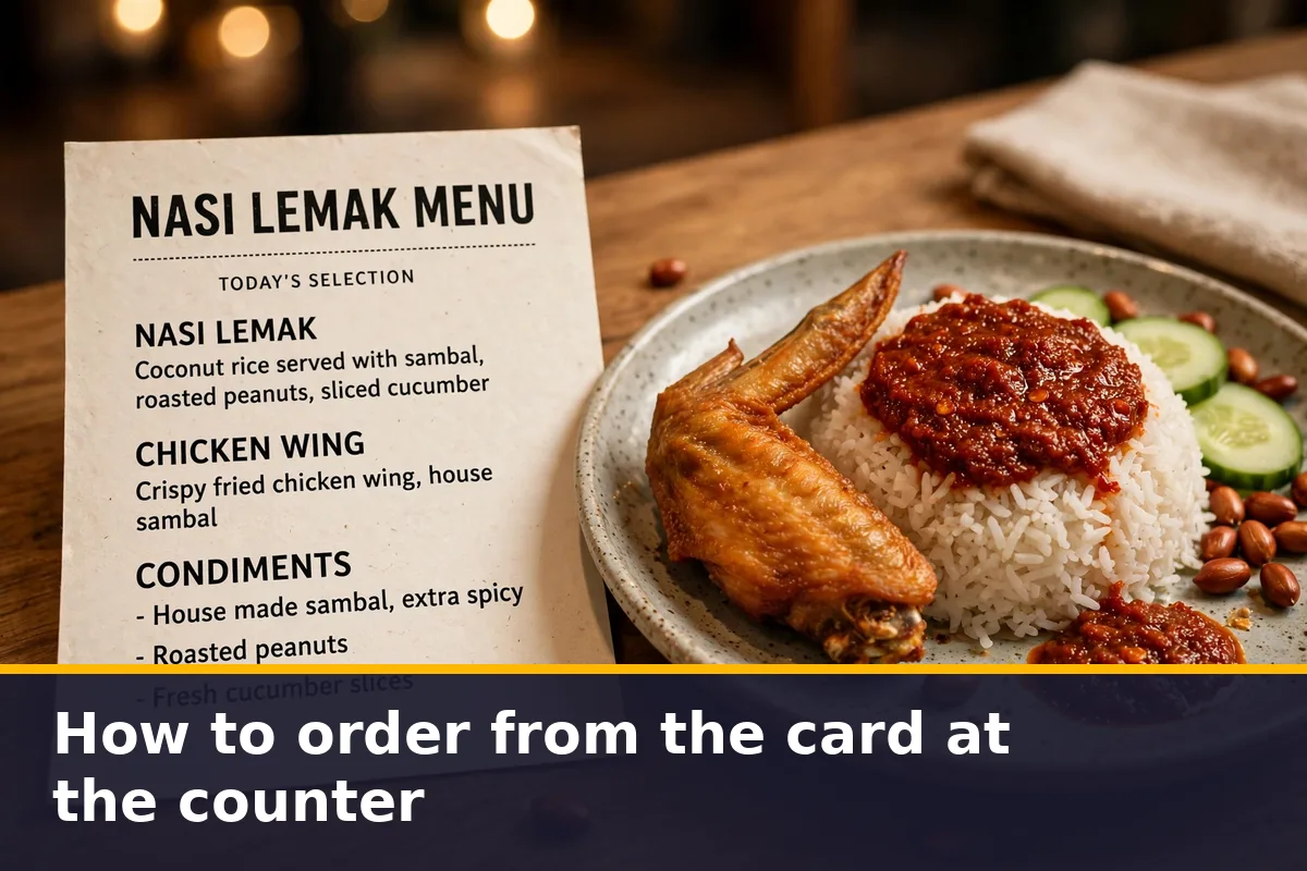 How to order from the card at the counter