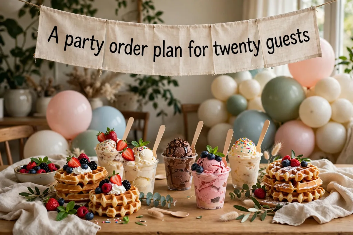 A party order plan for twenty guests
