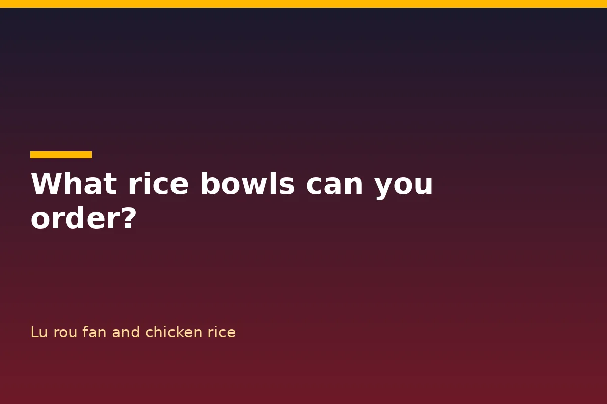What rice bowls can you order?