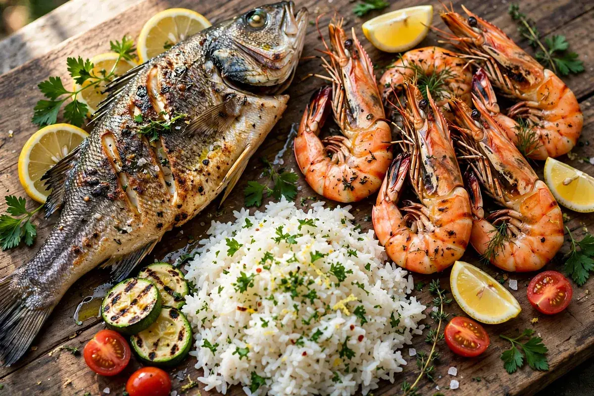 A shared seafood meal at a certified outlet