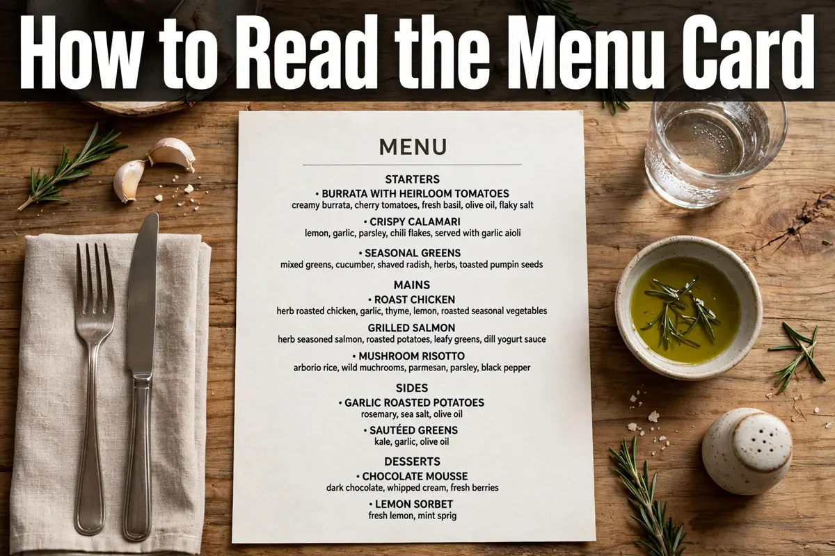 How to Read the Menu Card