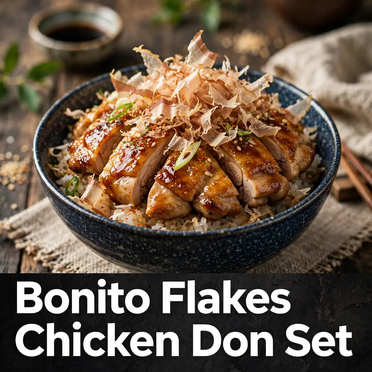 Bonito flakes chicken don set