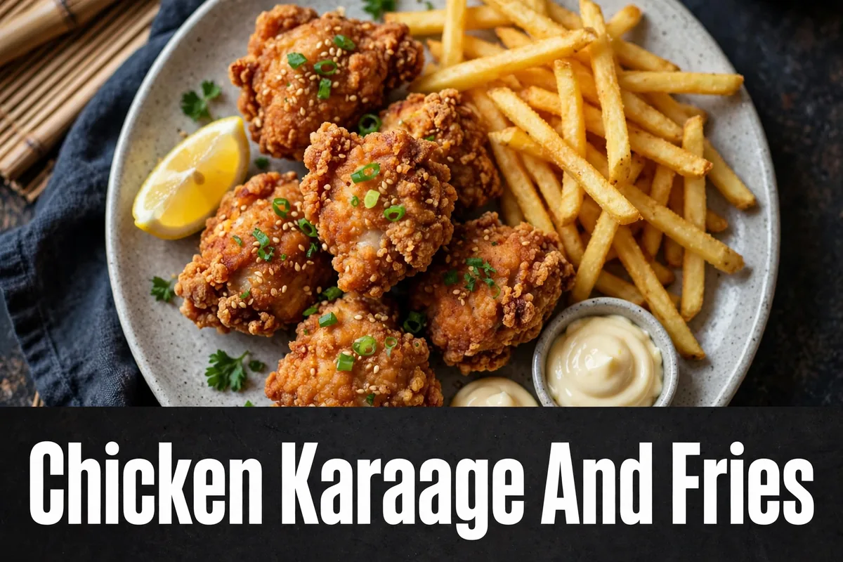 Chicken karaage and fries