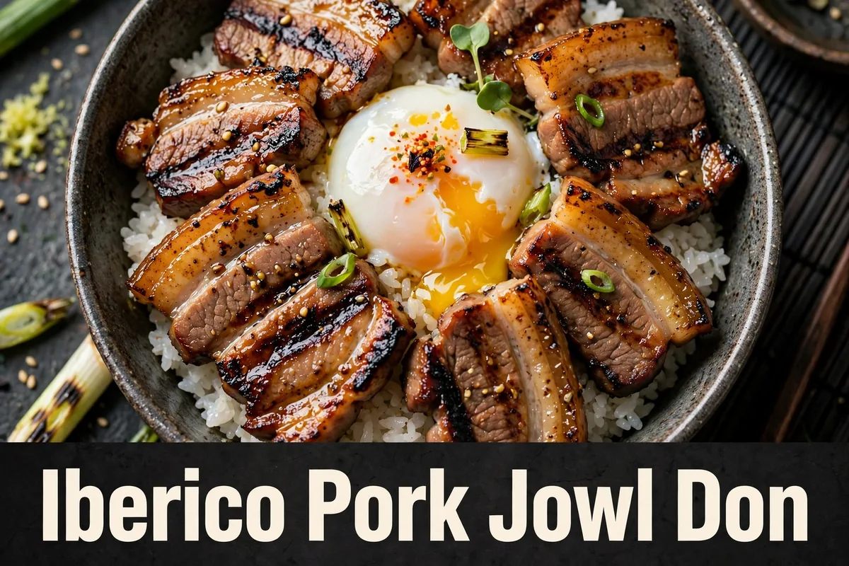 Iberico pork jowl don