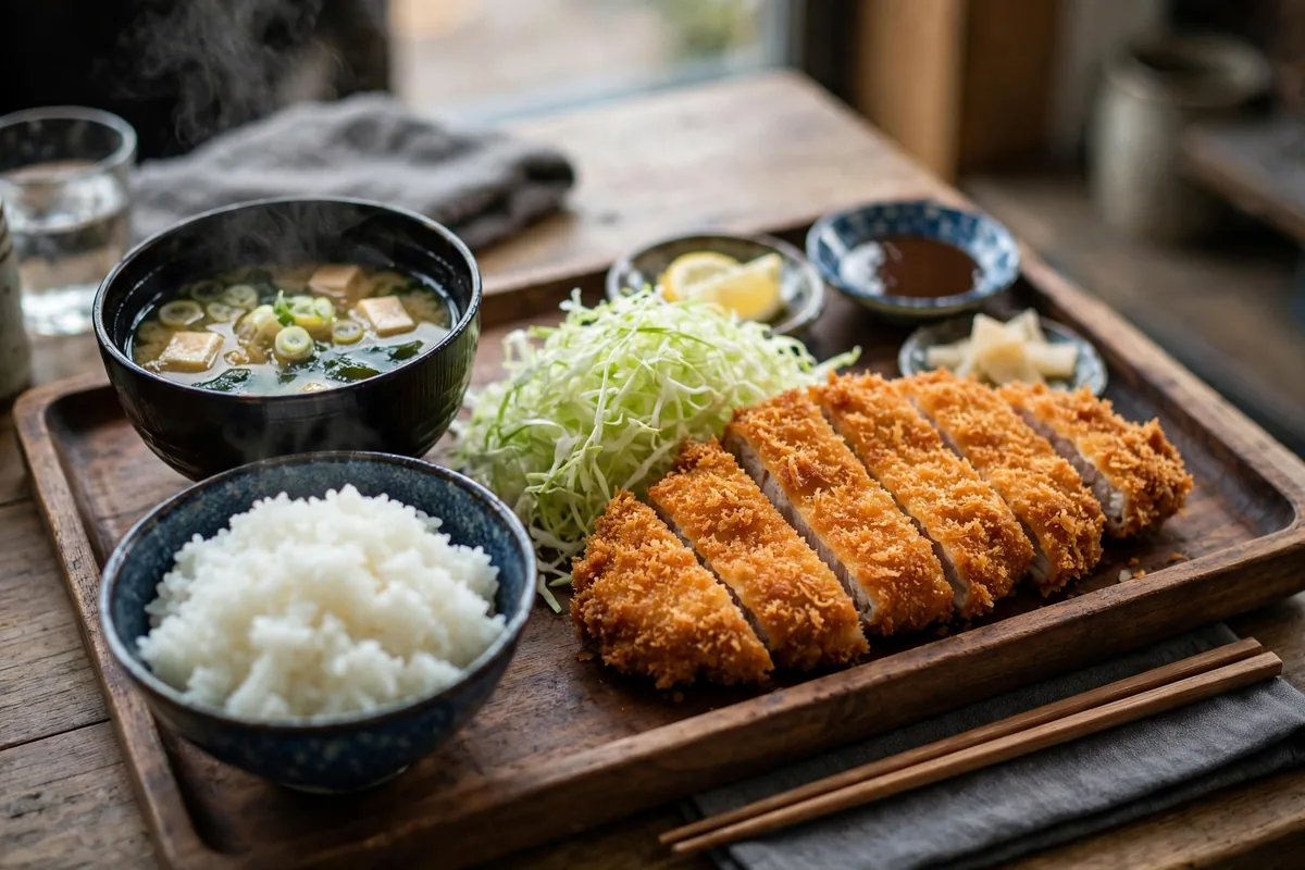 What katsu and curry dishes are on the menu card?