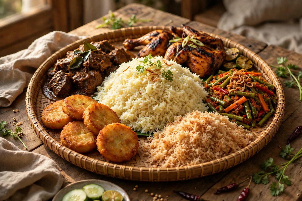 What sharing platters are on the Hjh Maimunah menu card?